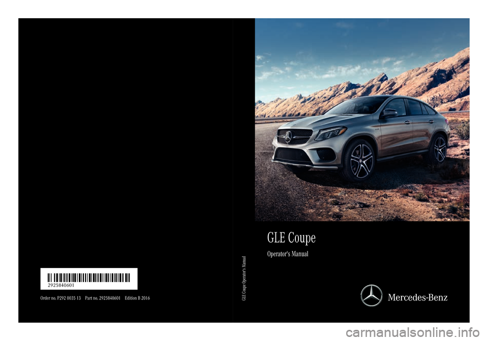 MERCEDES-BENZ GLE-Class 2016 C292 Owners Manual 