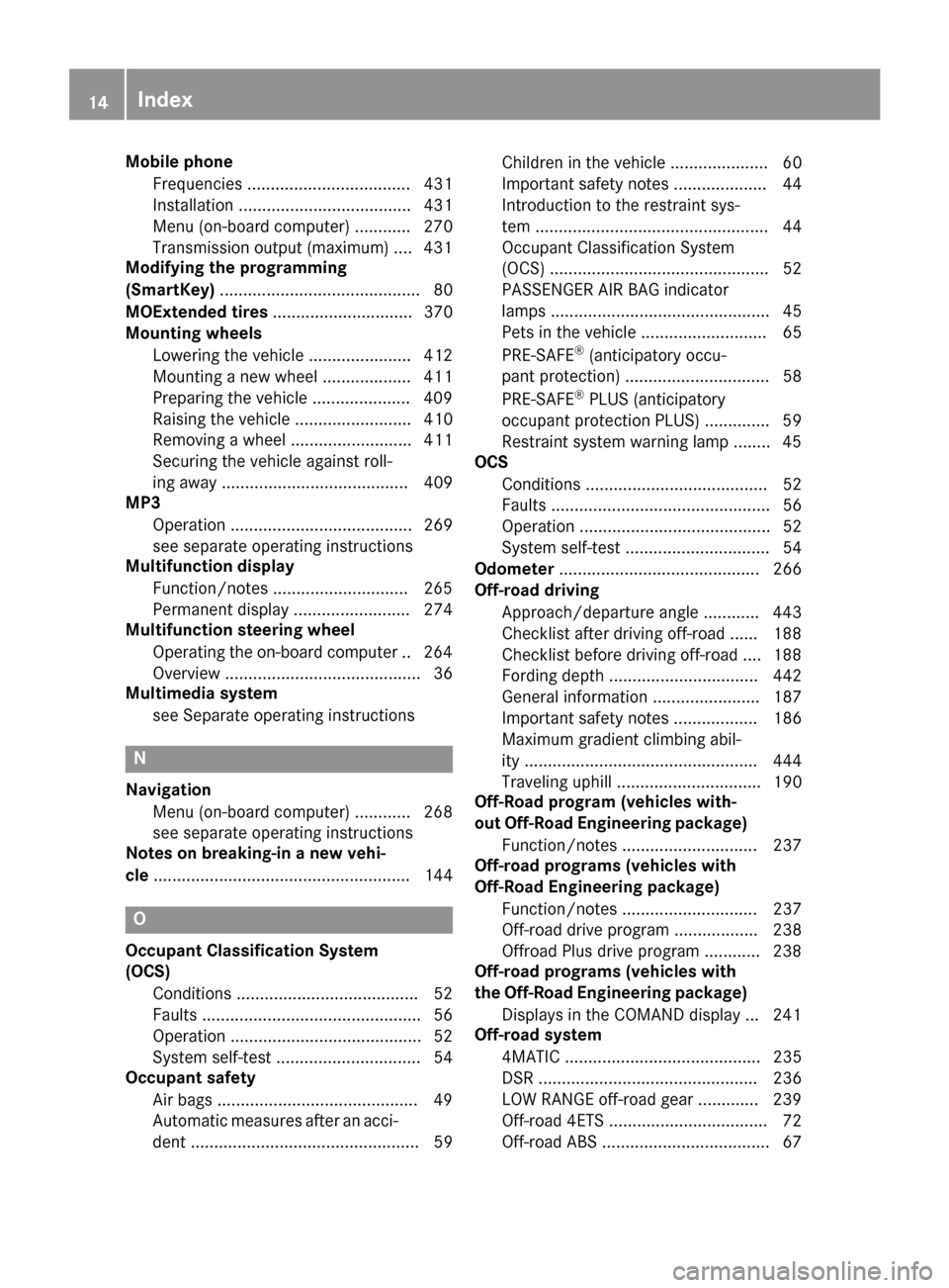 MERCEDES-BENZ GLE-Class 2016 W218 User Guide Mobile phoneFrequencies ................................... 431
Installation ..................................... 431
Menu (on-board computer) ............ 270
Transmission output (maximum) .... 431
MERCEDES-BENZ GLE-Class 2016 W218 User Guide Mobile phoneFrequencies ................................... 431
Installation ..................................... 431
Menu (on-board computer) ............ 270
Transmission output (maximum) .... 431