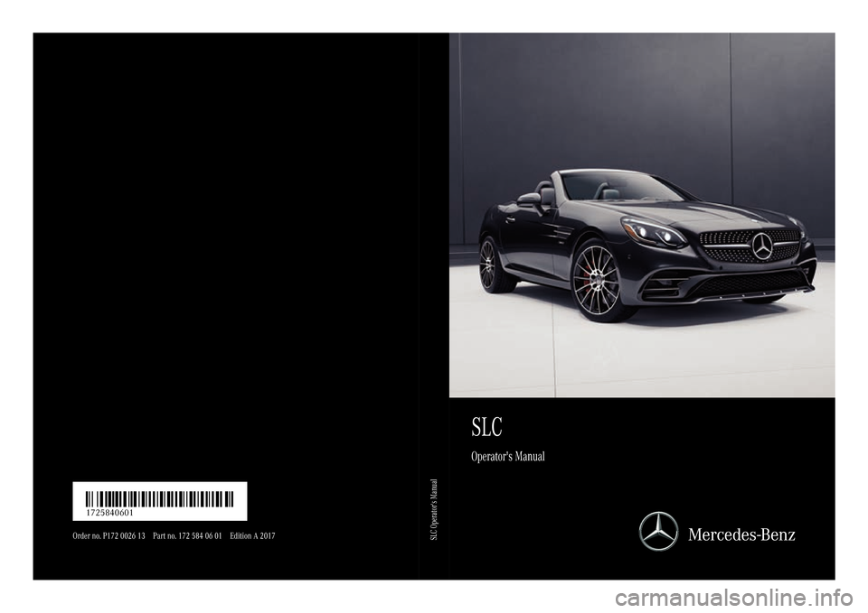 MERCEDES-BENZ SLC-Class 2017 R172 Owners Manual 