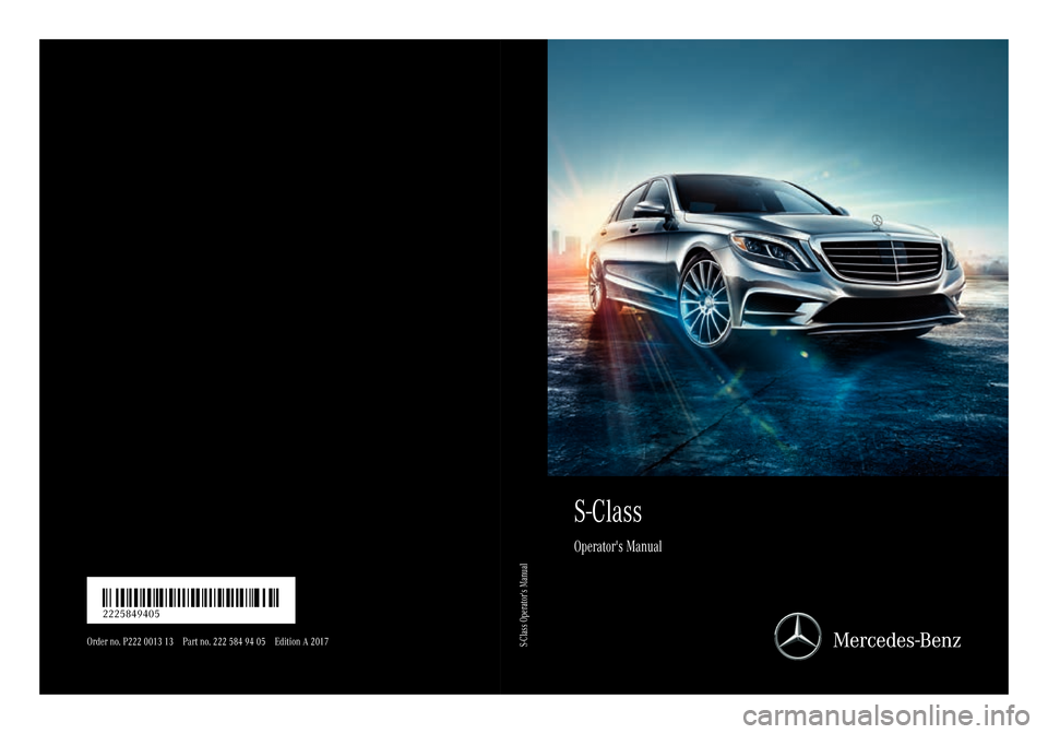 MERCEDES-BENZ S-Class MAYBACH 2017 W222 Owners Manual 