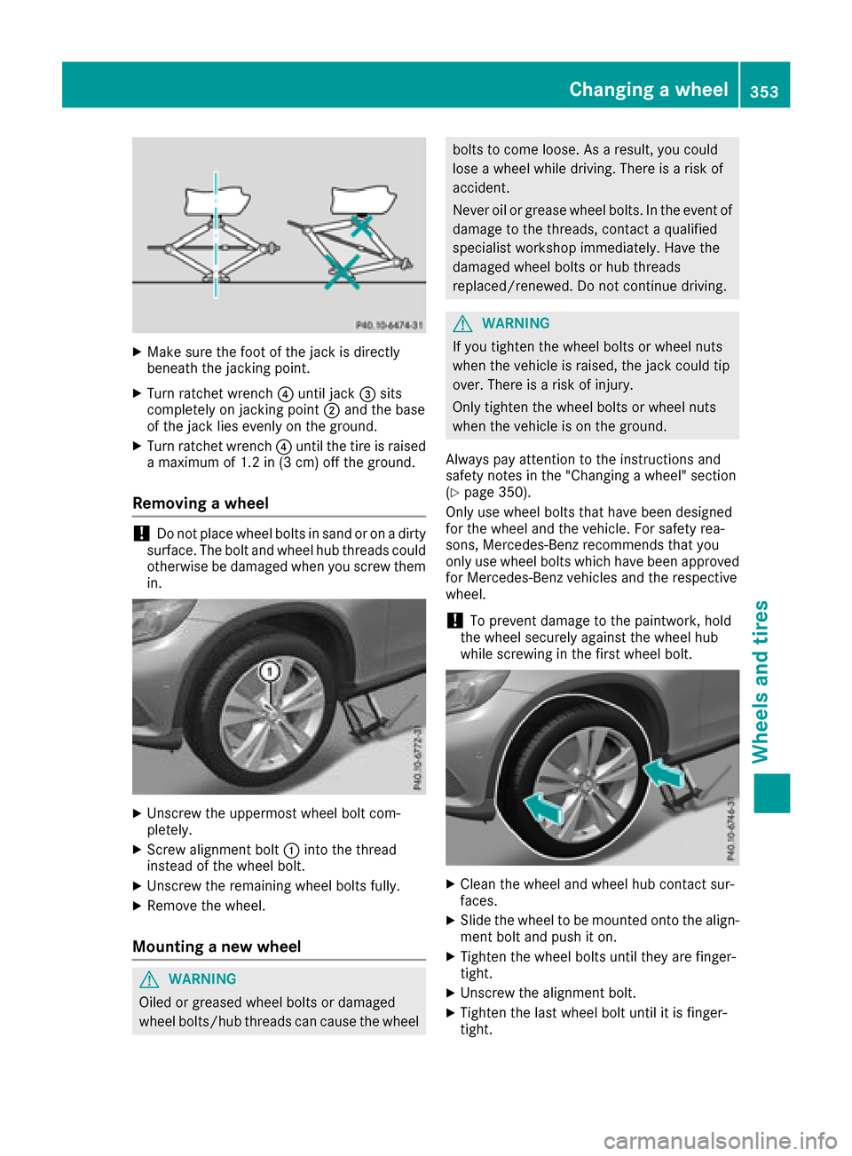 MERCEDES-BENZ GLC COUPE 2017 X253 Owners Manual XMake sure the foot of the jack is directly
beneath the jacking point.
XTurn ratchet wrench?until jack =sits
completely on jacking point ;and the base
of the jack lies evenly on the ground.
XTurn ratc MERCEDES-BENZ GLC COUPE 2017 X253 Owners Manual XMake sure the foot of the jack is directly
beneath the jacking point.
XTurn ratchet wrench?until jack =sits
completely on jacking point ;and the base
of the jack lies evenly on the ground.
XTurn ratc