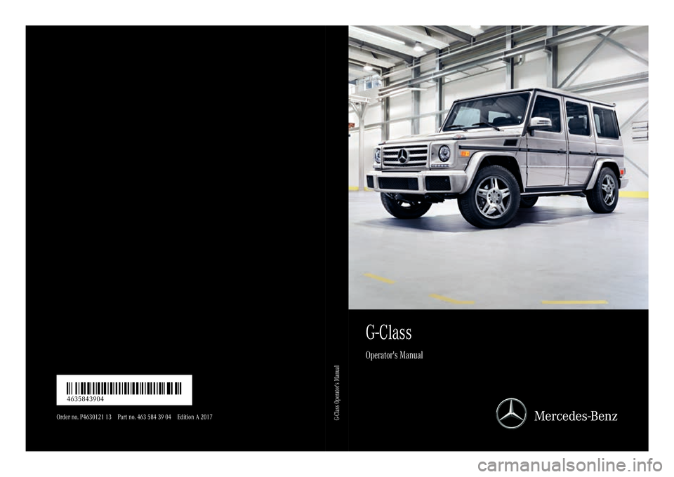 MERCEDES-BENZ G-Class 2017 W463 Owners Manual 