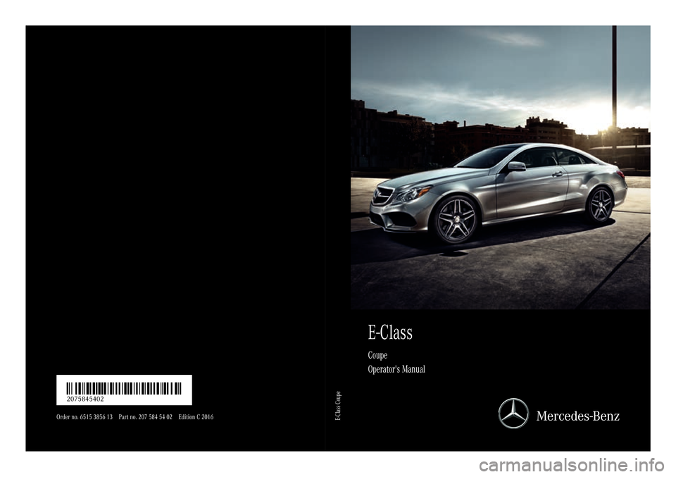 MERCEDES-BENZ E-Class COUPE 2017 C207 Owners Manual 