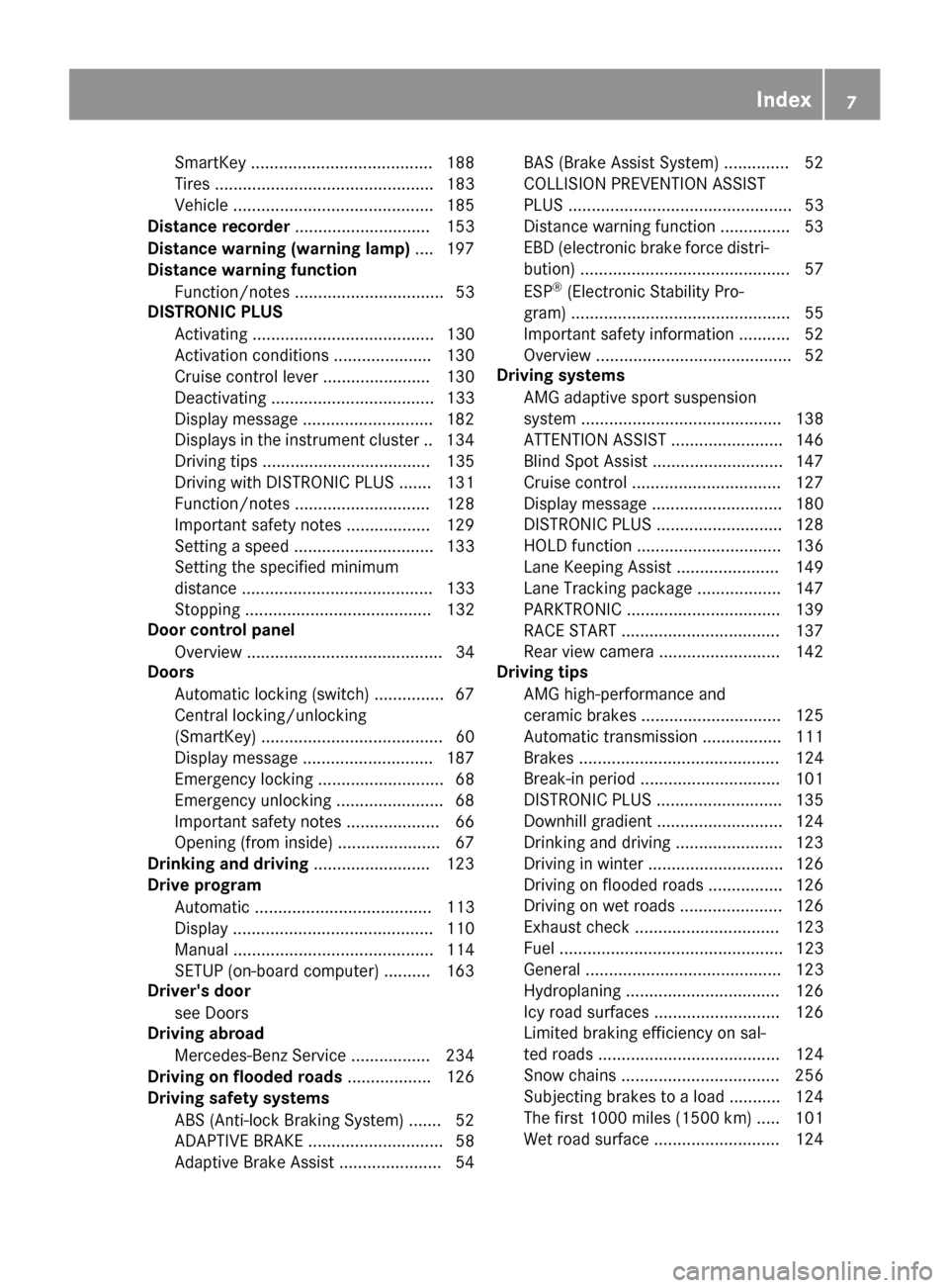 MERCEDES-BENZ AMG GT S 2017 C190 Owners Manual SmartKey ....................................... 188
Tires ............................................... 183
Vehicle ........................................... 185
Distance recorder ............... MERCEDES-BENZ AMG GT S 2017 C190 Owners Manual SmartKey ....................................... 188
Tires ............................................... 183
Vehicle ........................................... 185
Distance recorder ...............