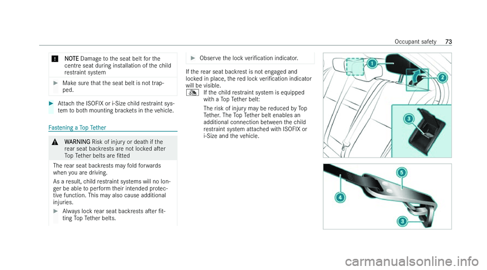 MERCEDES-BENZ A-CLASS SALOON 2022 Manual PDF �*
�N�O�T�E � �D�a�m�a�g �e� �t�o� �t�h�e� �s�e�a�t� �b�e�l�t� �f�o�r� �t�h�e
�c�e�n�t�r�e� �s�e�a�t� �d�u�r�i�n�g� �i�n�s�t�a�l�l�a�t�i�o�n� �o�f� �t�h�e� �c�h�i�l�d
�r�e�s�t�r�a�i�n�t� �s�y�s�t�e�m 