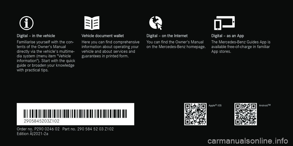 MERCEDES-BENZ AMG GT COUPE 2021  Owners Manual 
