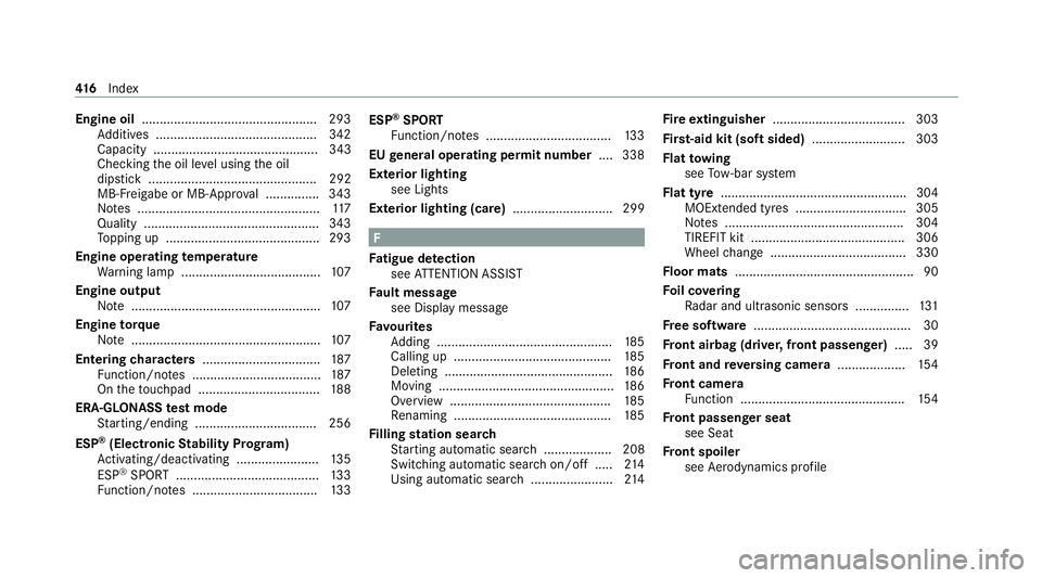 MERCEDES-BENZ AMG GT R-ROADSTER 2020 Owners Manual Engine oil
................................................ .293
Ad ditives .............................................3 42
Capacity .............................................. 343
Che cking the MERCEDES-BENZ AMG GT R-ROADSTER 2020 Owners Manual Engine oil
................................................ .293
Ad ditives .............................................3 42
Capacity .............................................. 343
Che cking the