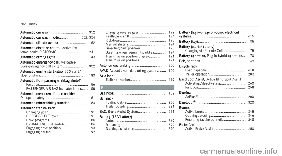 MERCEDES-BENZ B-CLASS HATCHBACK 2022  Owners Manual �A�u�t�o�m�a�t�i�c� �c�a�r� �w�a�s�h
�.�.�.�.�.�.�.�.�.�.�.�.�.�.�.�.�.�.�.�.�.�.�.�.�.�.�.�.�.�.�.�.�.�.�.�.�.�. �3�5�2
�A�u�t�o�m�a�t�i�c� �c�a�r� �w�a�s�h� �m�o�d�e �.�.�.�.�.�.�.�.�.�.�.�.�.�.�.�.