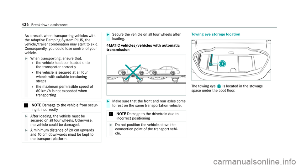 MERCEDES-BENZ C-CLASS CABRIOLET 2018 Owners Manual As a
result, when transporting vehicles with
th eAd aptive Damping Sy stem PLUS, the
ve hicle/trailer combination may start toskid.
Consequentl y,yo u could lose cont rol of your
ve hicle. 0007
When t MERCEDES-BENZ C-CLASS CABRIOLET 2018 Owners Manual As a
result, when transporting vehicles with
th eAd aptive Damping Sy stem PLUS, the
ve hicle/trailer combination may start toskid.
Consequentl y,yo u could lose cont rol of your
ve hicle. 0007
When t