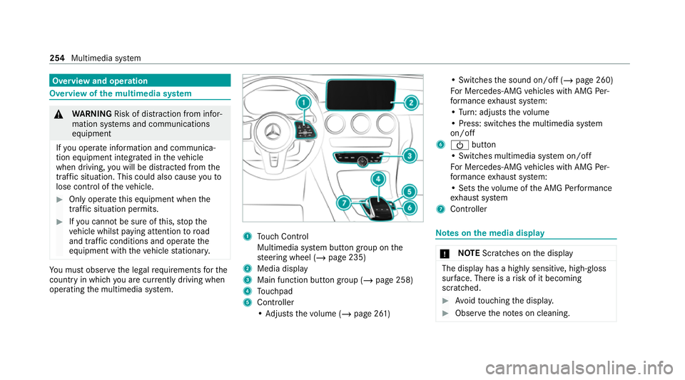 MERCEDES-BENZ C-CLASS COUPE 2021 Owners Manual Overview and operation
Overview of
the multimedia sy stem &
WARNING Risk of di stra ction from infor‐
mation sy stems and communications
equipment
If yo u operate information and communica‐
tion e MERCEDES-BENZ C-CLASS COUPE 2021 Owners Manual Overview and operation
Overview of
the multimedia sy stem &
WARNING Risk of di stra ction from infor‐
mation sy stems and communications
equipment
If yo u operate information and communica‐
tion e