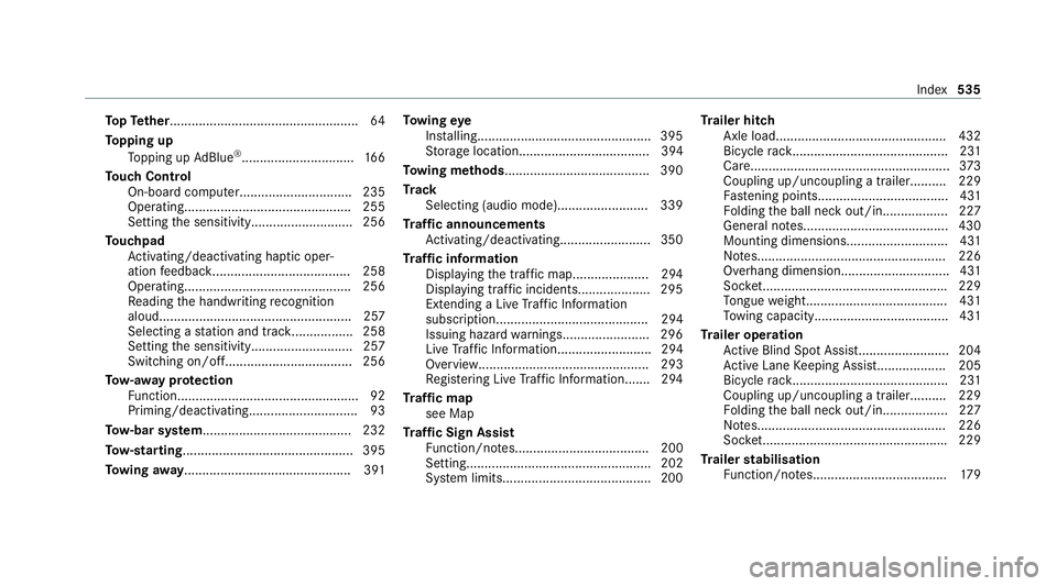 MERCEDES-BENZ C-CLASS COUPE 2021  Owners Manual To
pTe ther.................................................... 64
To pping up
To pping up AdBlue ®
............................... 16 6
To uch Control
On-board computer..............................