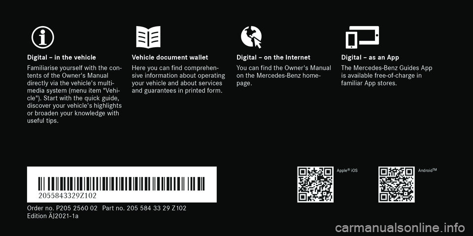 MERCEDES-BENZ C-CLASS COUPE 2021  Owners Manual 