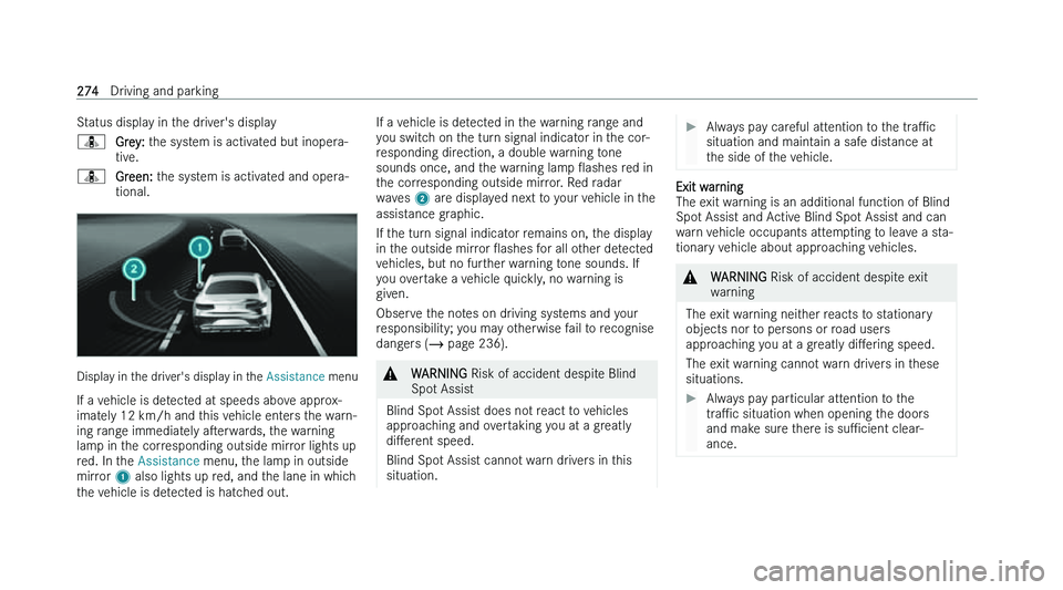 MERCEDES-BENZ C-CLASS ESTATE 2022  Owners Manual �S�t�a�t�u�s� �d�i�s�p�l�a�y� �i�n� �t�h�e� �d�r�i�v�e�r�'�s� �d�i�s�p�l�a�y
�