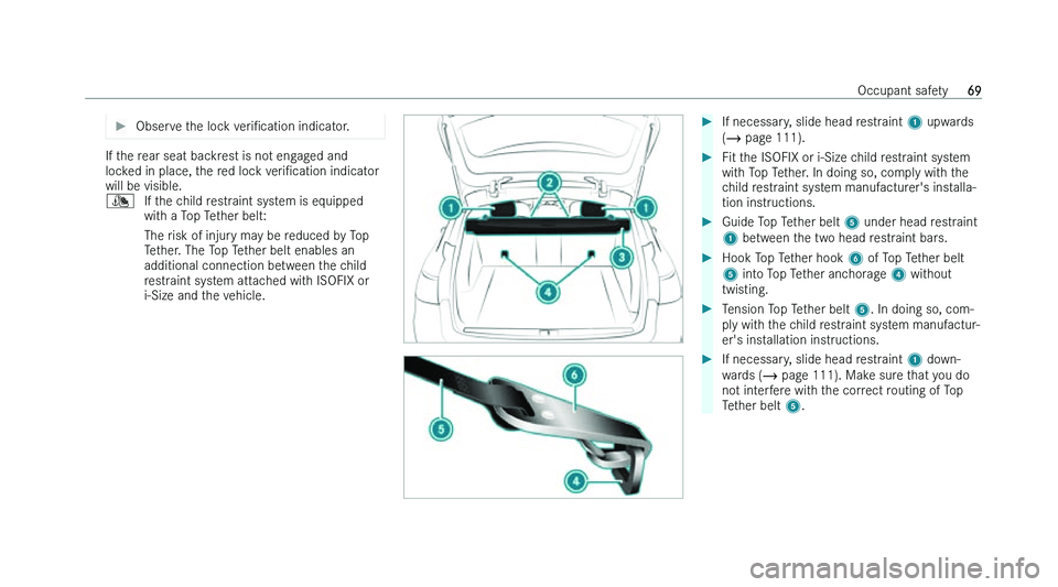 MERCEDES-BENZ C-CLASS ESTATE 2022 Manual PDF �
�O�b�s�e�r�v�e� �t�h�e� �l�o�c�k�  �v �e�r�iN�c�a�t�i�o�n� �i�n�d�i�c�a�t�o�r�. �I�f� �t�h�e� �r�e�a�r� �s�e�a�t� �b�a�c�k�r�e�s�t� �i�s� �n�o�t� �e�n�g�a�g�e�d� �a�n�d
�l�o�c

�k�e�d� �i�n� �p�l�