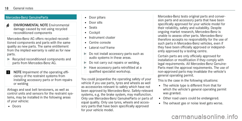 MERCEDES-BENZ C-CLASS ESTATE 2021 User Guide �M�e�r�c�e�d�e�s�-�B�e�n�z� �G�e�n�u�i�n�e�P�a�r�t�s�+�E�N�V�I�R�O�N�M�E�N�T�A�L� �N�O�T�E� �E�n�v�i�r�o�n�m�e�n�t�a�l
�d�a�m�a�g�e� �c�a�u�s�e�d� �b�y� �n�o�t� �u�s�i�n�g� �r�e�c�y�c�l�e�d �r�e�c�o�n
