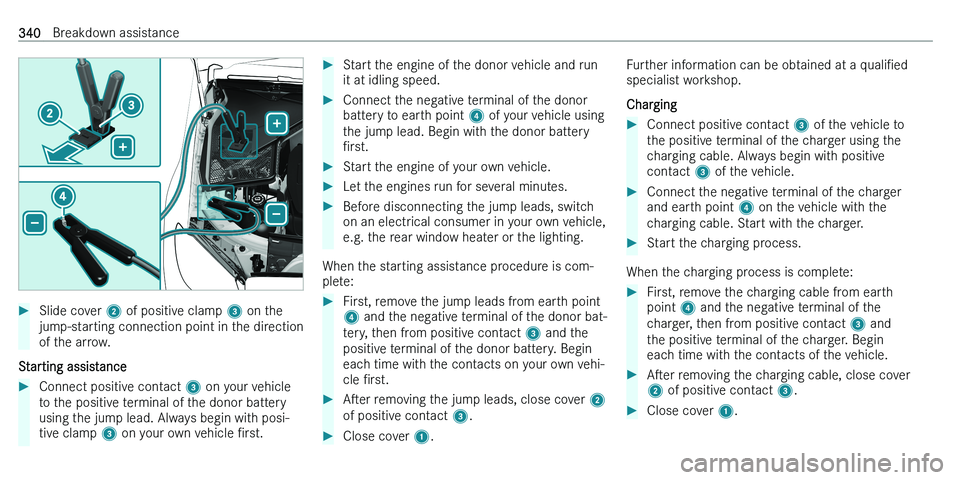 MERCEDES-BENZ C-CLASS ESTATE 2021  Owners Manual ��S�l�i�d�e� �c�o�v�e�r� �2� �o�f� �p�o�s�i�t�i�v�e� �c�l�a�m�p�  �3� �o�n� �t�h�e
�j�u�m�p�-�s�t�a�r�t�i�n�g� �c�o�n�n�e�c�t�i�o�n� �p�o�i�n�t� �i�n� �t�h�e� �d�i�r�e�c�t�i�o�n
�o�f� �t�h�e� �a�r�r�