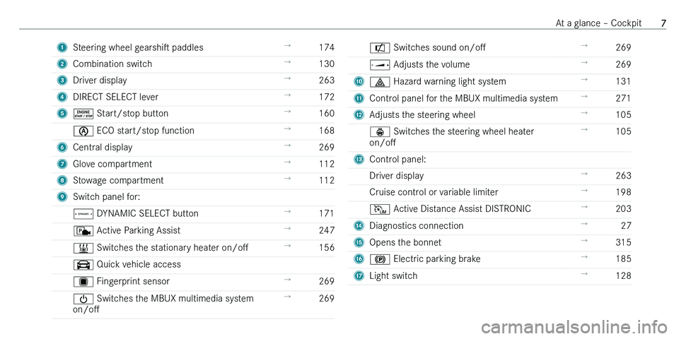 MERCEDES-BENZ C-CLASS ESTATE 2021  Owners Manual �1�S�t�e�e�r�i�n�g� �w�h�e�e�l� �g�e�a�r�s�h�is� �p�a�d�d�l�e�s!