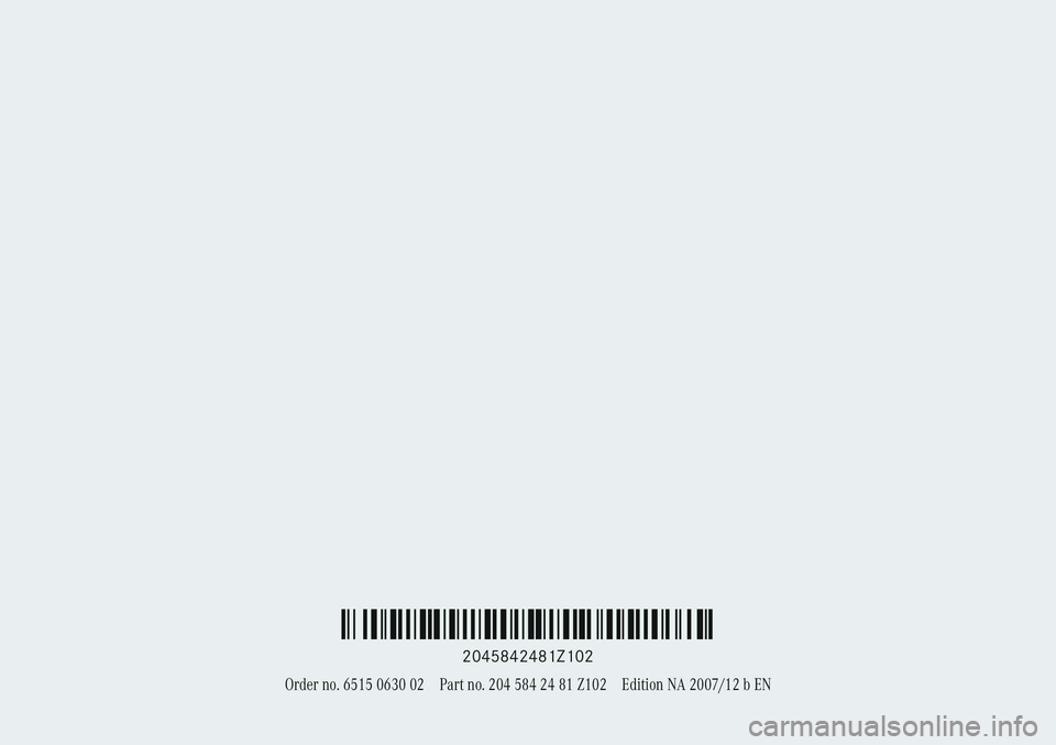 MERCEDES-BENZ C-CLASS ESTATE 2007  Owners Manual 