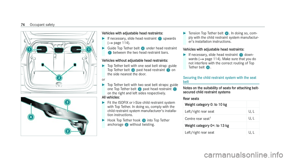 MERCEDES-BENZ CLA SHOOTING BRAKE 2022 Manual PDF �V�e�h�i�c�l�e�s� �w�i�t�h� �a�d�j�u�s�t�a�b�l�e� �h�e�a�d� �r�e�s�t�r�a�i�n�t�s�:
�
�I�f� �n�e�c�e�s�s�a�r�y�,� �s�l�i�d�e� �h�e�a�d� �r�e�s�t�r�a�i�n�t�  �1� �u�p�w �a�r�d�s
�(�� �p�a�g�e� �1�1�4�