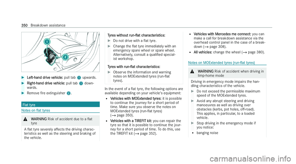 MERCEDES-BENZ CLA COUPE 2022  Owners Manual �
�L�es�-�h�a�n�d � �d�r�i�v�e� �v�e�h�i�c�l�e�:� �p�u�l�l� �t�a�b�  �1� �u�p�w�a�r�d�s�.�
�R�i�g�h�t�-�h�a�n�d� �d�r�i�v�e� �v�e�h�i�c�l�e�:�  �p�u�l�l� �t
 �a�b� �1� �d�o�w�n�-
�w�a�r�d�s�. �
�R