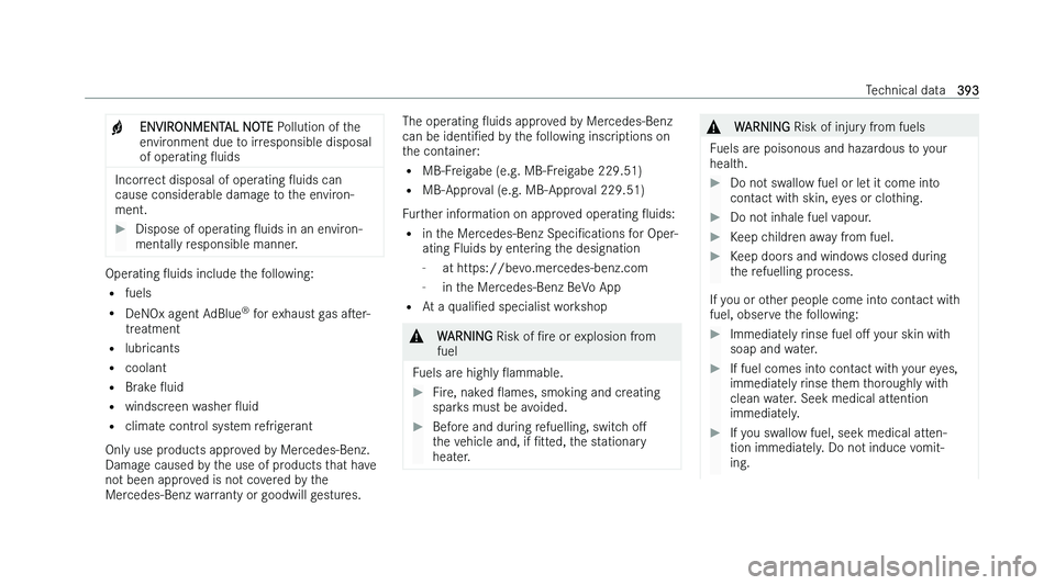 MERCEDES-BENZ CLA COUPE 2022  Owners Manual �+
�E�N�V�I�R�O�N�M�E�N�T�A�L� �N�O�T�E
� �P �o�l�l�u�t�i�o�n� �o�f� �t�h�e
�e�n�v�i�r�o�n�m�e�n�t� �d�u�e� �t�o� �i�r�r�e�s�p�o�n�s�i�b�l�e� �d�i�s�p�o�s�a�l
�o�f� �o�p�e�r�a�t�i�n�g�  O�u�i�d�s �I�