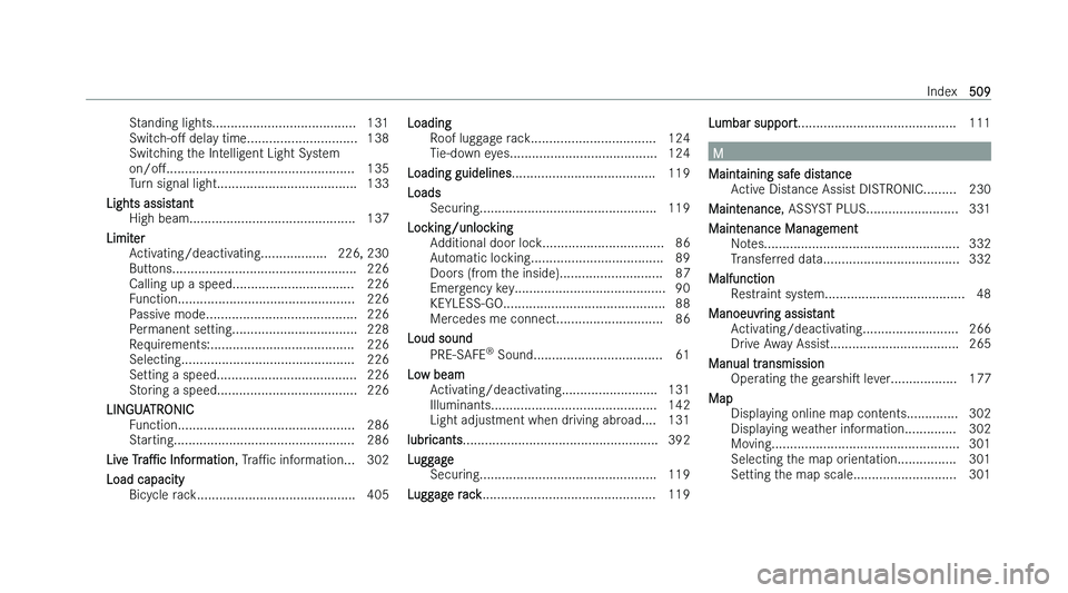 MERCEDES-BENZ CLA COUPE 2022  Owners Manual �S�t�a�n�d�i�n�g� �l�i�g�h�t�s�.�.�.�.�.�.�.�.�.�.�.�.�.�.�.�.�.�.�.�.�.�.�.�.�.�.�.�.�.�.�.�.�.�.�.�.�.�.�. �1�3�1
�S�w�i�t�c �h�-�oM� �d�e�l�a�y� �t�i�m�e�.�.�.�.�.�.�.�.�.�.�.�.�.�.�.�.�.�.�.�.�.�