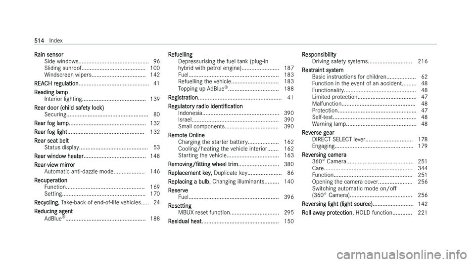 MERCEDES-BENZ CLA COUPE 2022  Owners Manual �R�a�i�n� �s�e�n�s�o�r
�S�i�d�e� �w�i�n�d�o �w�s�.�.�.�.�.�.�.�.�.�.�.�.�.�.�.�.�.�.�.�.�.�.�.�.�.�.�.�.�.�.�.�.�.�.�.�.�.�.�.�.�.�.�. �9�6
�S�l�i�d�i�n�g� �s�u�n�r�o�o�f�.�.�.�.�.�.�.�.�.�.�.�.�.�.�.