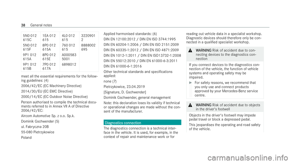 MERCEDES-BENZ CLA COUPE 2021 Service Manual 5N0 012
615C
5N0 012
615F
9P1 012
615A
9P1 012
615B
1EA 012
615
8P0 012
615A
8P0 012
615E
7P0 012
617A4L0 012
615
760 012
615
A000583
5001
6898012
3220901
2
8888002
695 meet all
the essential requ ire