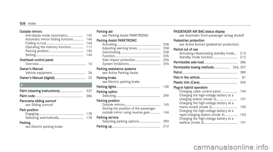 MERCEDES-BENZ CLA COUPE 2021  Owners Manual Outside mirr
Outside mirr
ors
ors
Anti-dazzle mode (automatic)................ .145
Au tomatic mir rorfo lding function........... 146
Fo lding in/out........................................ 144
Opera
