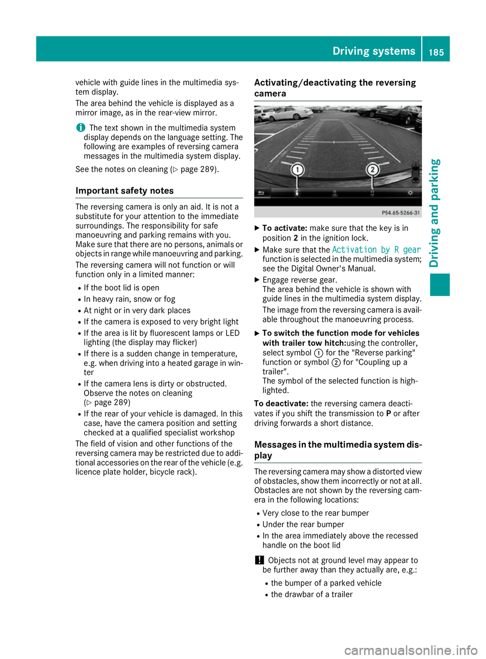 MERCEDES-BENZ CLA COUPE 2016 Owners Manual vehicle with guide lines in the multimedia sys-
tem display.
The area behind the vehicle is displayed as a
mirror image, as in the rear-view mirror.
i The text shown in the multimedia system
display d MERCEDES-BENZ CLA COUPE 2016 Owners Manual vehicle with guide lines in the multimedia sys-
tem display.
The area behind the vehicle is displayed as a
mirror image, as in the rear-view mirror.
i The text shown in the multimedia system
display d
