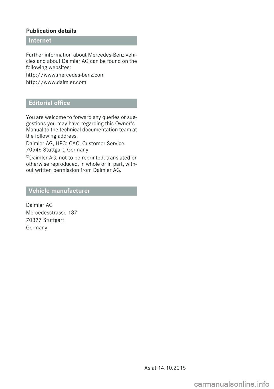 MERCEDES-BENZ CLA COUPE 2016  Owners Manual 