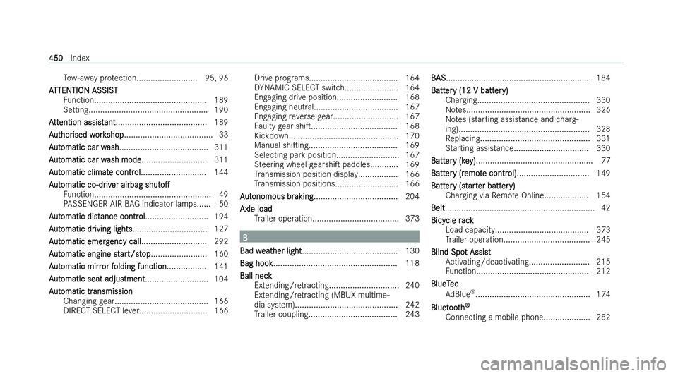 MERCEDES-BENZ CLS COUPE 2022  Owners Manual �T�o�w�-�a�w�a�y� �p�r�o�t�e�c�t�i�o�n�.�.�.�.�.�.�.�.�.�.�.�.�.�.�.�.�.�.�.�.�.�.�.�.�.�. �9�5�,� �9�6
�A
�T�T�E�N�T�I�O�N� �A�S�S�I�S�T �F�u�n�c�t�i�o�n�.�.�.�.�.�.�.�.�.�.�.�.�.�.�.�.�.�.�.�.�.�.�.