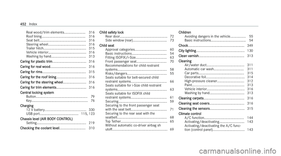 MERCEDES-BENZ CLS COUPE 2022  Owners Manual �R�e�a�l� �w�o�o�d�/�t�r�i�m� �e�l�e�m�e�n�t�s�.�.�.�.�.�.�.�.�.�.�.�.�.�.�.�.�.�.�.�.�.�. �3�1�6
�R �o�o�f� �l�i�n�i�n�g�.�.�.�.�.�.�.�.�.�.�.�.�.�.�.�.�.�.�.�.�.�.�.�.�.�.�.�.�.�.�.�.�.�.�.�.�.�.�.�