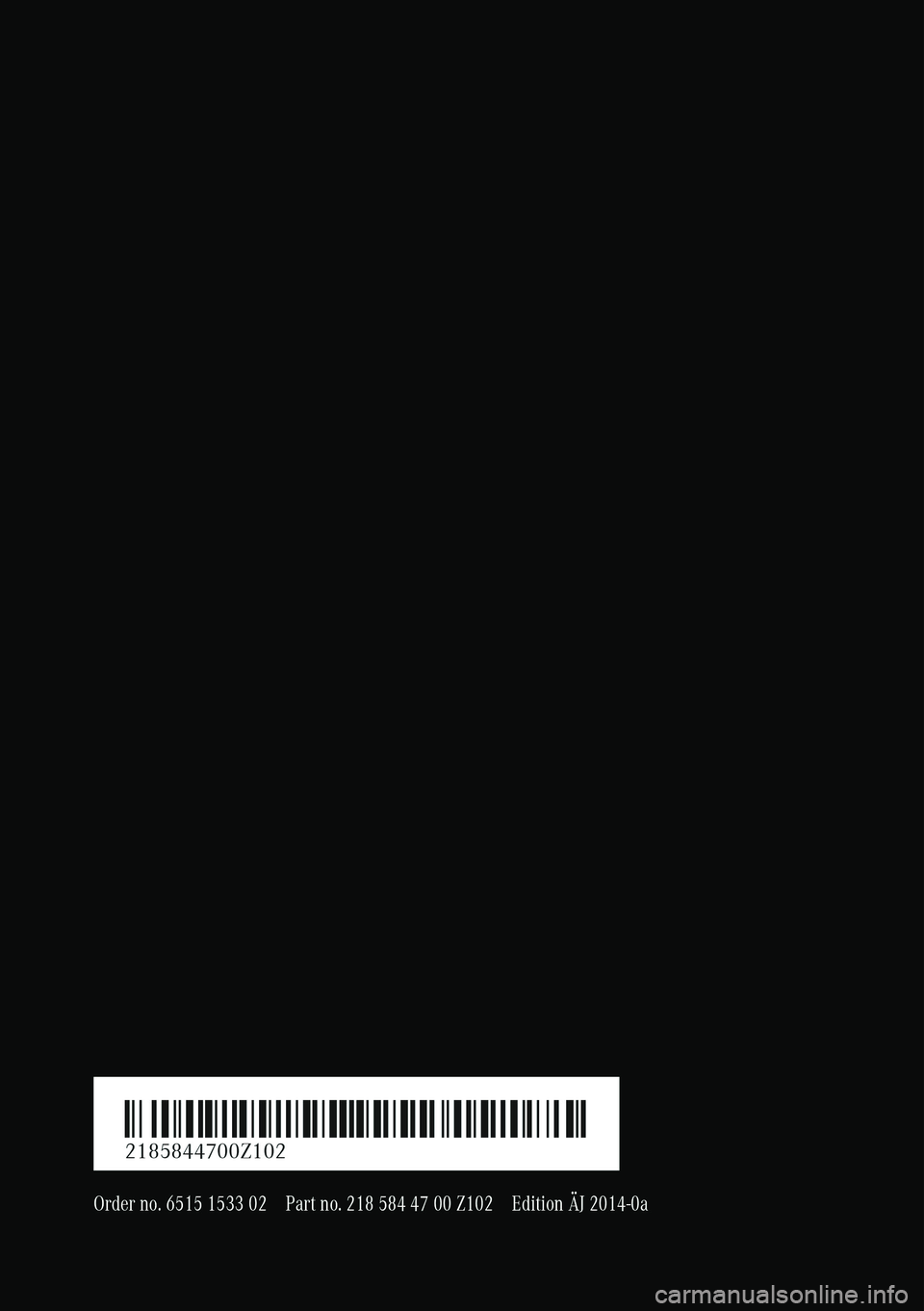 MERCEDES-BENZ CLS COUPE 2014 Owners Manual MERCEDES-BENZ CLS COUPE 2014 Owners Manual
