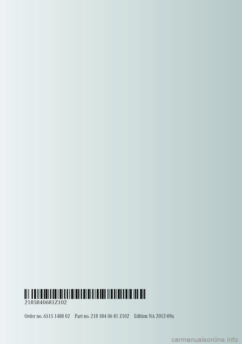 MERCEDES-BENZ CLS SHOOTING BRAKE 2012 Owners Manual MERCEDES-BENZ CLS SHOOTING BRAKE 2012 Owners Manual