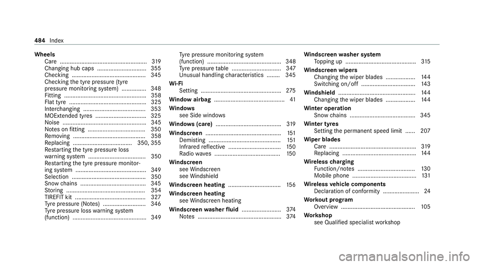 MERCEDES-BENZ E-CLASS ESTATE 2020 Owners Manual Wheels
Care ..................................................... 319
Changing hub caps .............................. 355
Checking ............................................ .345
Che cking the tyre MERCEDES-BENZ E-CLASS ESTATE 2020 Owners Manual Wheels
Care ..................................................... 319
Changing hub caps .............................. 355
Checking ............................................ .345
Che cking the tyre