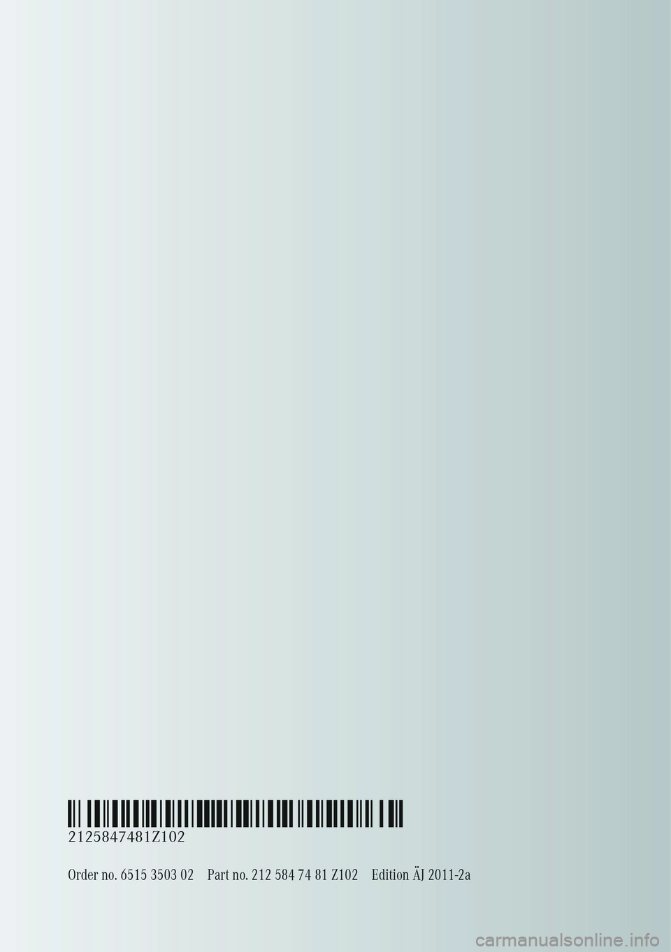 MERCEDES-BENZ E-CLASS ESTATE 2011  Owners Manual 