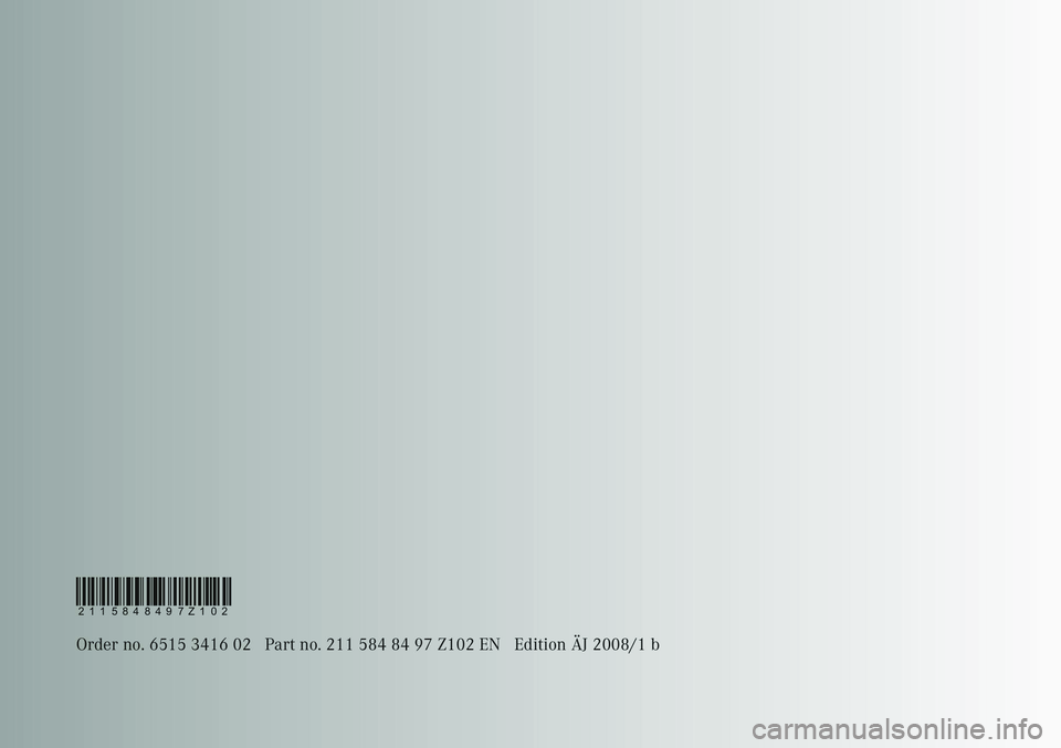 MERCEDES-BENZ E-CLASS ESTATE 2008  Owners Manual 