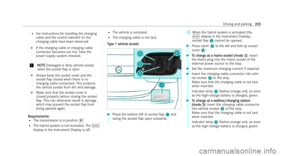 MERCEDES-BENZ E-CLASS SALOON 2021 Owners Manual R
the inst ructions for handling thech arging
cable and the control element on the
ch arging cable ha vebeen obser ved #
Ifth ech arging cable or charging cable
connector becomes too hot, ha vethe
po MERCEDES-BENZ E-CLASS SALOON 2021 Owners Manual R
the inst ructions for handling thech arging
cable and the control element on the
ch arging cable ha vebeen obser ved #
Ifth ech arging cable or charging cable
connector becomes too hot, ha vethe
po