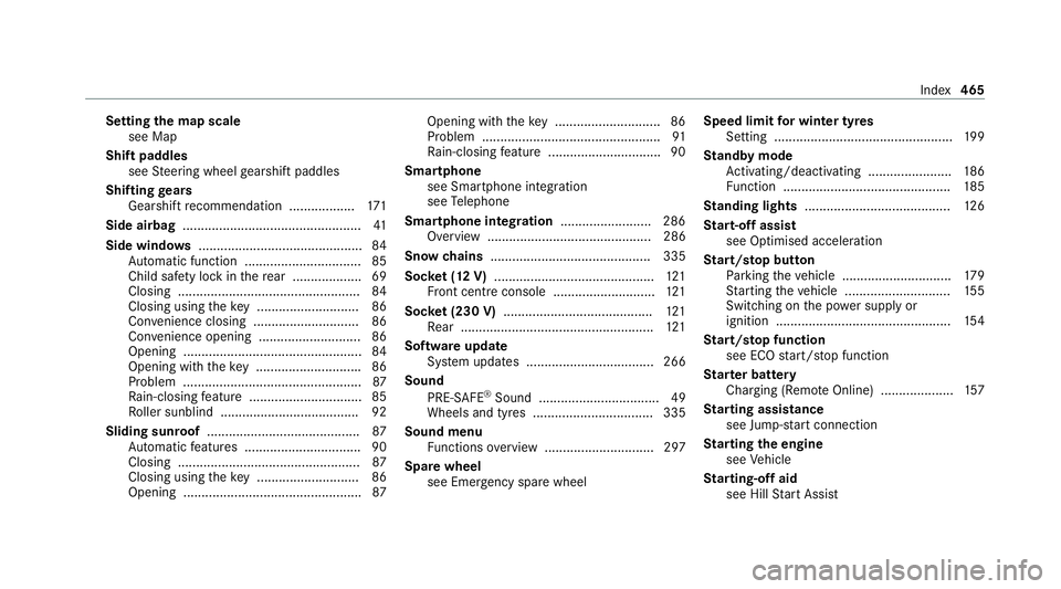 MERCEDES-BENZ E-CLASS SALOON 2020 Owners Manual Setting
the map scale
see Map
Shift paddles see Steering wheel gearshift paddles
Shifting gears
Gea rshift recommendation .................. 171
Side airbag ........................................... MERCEDES-BENZ E-CLASS SALOON 2020 Owners Manual Setting
the map scale
see Map
Shift paddles see Steering wheel gearshift paddles
Shifting gears
Gea rshift recommendation .................. 171
Side airbag ...........................................