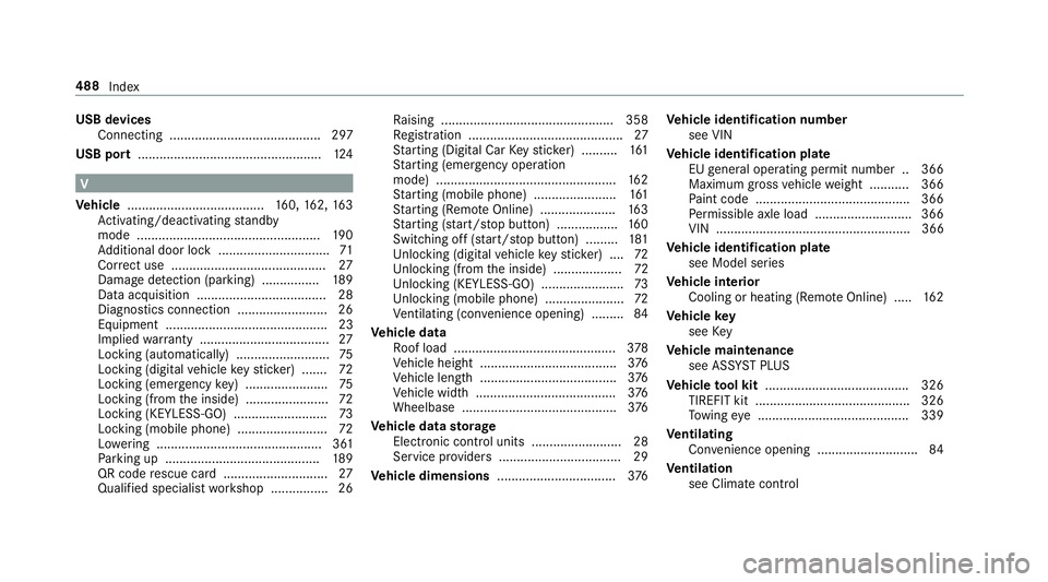 MERCEDES-BENZ E-CLASS SALOON 2017 Owners Manual USB devices
Connecting .......................................... 297
USB port ...................................................1 24V
Ve hicle ...................................... 160, 162, 16 3
A MERCEDES-BENZ E-CLASS SALOON 2017 Owners Manual USB devices
Connecting .......................................... 297
USB port ...................................................1 24V
Ve hicle ...................................... 160, 162, 16 3
A