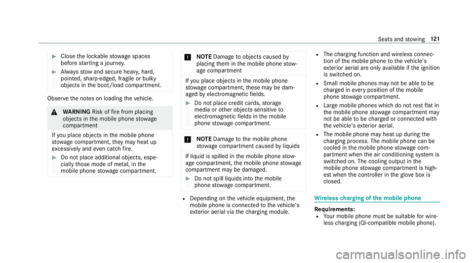 MERCEDES-BENZ E-CLASS SALOON 2016  Owners Manual #
Close the loc kable stow age spaces
before starting a journe y. #
Alw aysstow and secure heavy, hard,
poin ted, sharp-edged, fragile or bulky
objects in the boot/load compartment. Obser
vethe no tes MERCEDES-BENZ E-CLASS SALOON 2016  Owners Manual #
Close the loc kable stow age spaces
before starting a journe y. #
Alw aysstow and secure heavy, hard,
poin ted, sharp-edged, fragile or bulky
objects in the boot/load compartment. Obser
vethe no tes