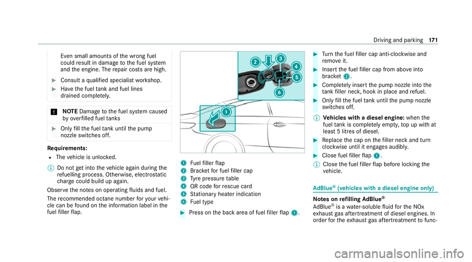MERCEDES-BENZ E-CLASS CABRIOLET 2020 Owners Manual Even small amounts of
the wrong fuel
could result in damage tothe fuel sy stem
and the engine. The repair costs are high. #
Consult a qualified specialist workshop. #
Have the fuel tank and fuel lines MERCEDES-BENZ E-CLASS CABRIOLET 2020 Owners Manual Even small amounts of
the wrong fuel
could result in damage tothe fuel sy stem
and the engine. The repair costs are high. #
Consult a qualified specialist workshop. #
Have the fuel tank and fuel lines