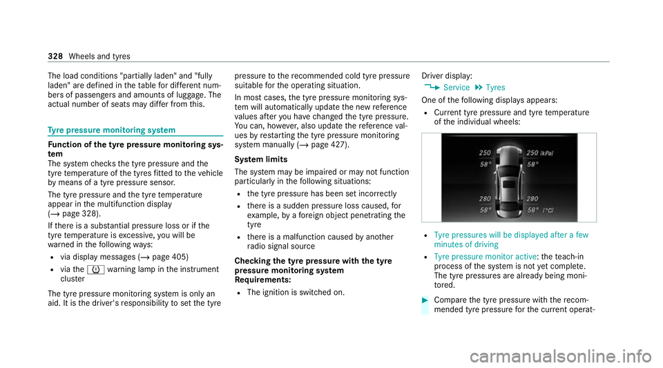 MERCEDES-BENZ E-CLASS CABRIOLET 2020 Owners Guide The load conditions "partially laden" and "fully
laden" are defined in
theta ble for dif fere nt num‐
be rs of passengers and amounts of luggage. The
actual number of seats may dif f MERCEDES-BENZ E-CLASS CABRIOLET 2020 Owners Guide The load conditions "partially laden" and "fully
laden" are defined in
theta ble for dif fere nt num‐
be rs of passengers and amounts of luggage. The
actual number of seats may dif f
