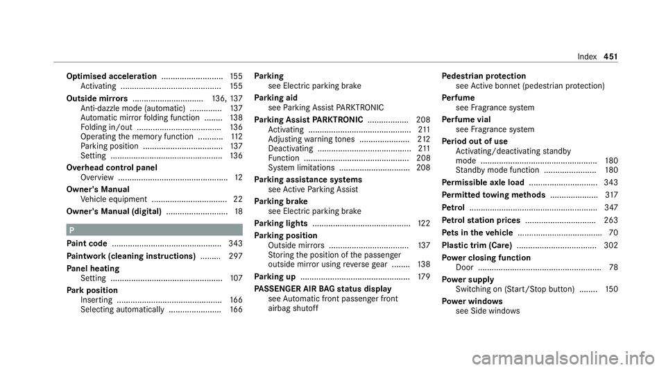 MERCEDES-BENZ E-CLASS CABRIOLET 2020 Owners Manual Optimised acceleration
...........................15 5
Ac tivating ............................................ 15 5
Outside mir rors ............................... 136, 137
Anti-dazzle mode (automat MERCEDES-BENZ E-CLASS CABRIOLET 2020 Owners Manual Optimised acceleration
...........................15 5
Ac tivating ............................................ 15 5
Outside mir rors ............................... 136, 137
Anti-dazzle mode (automat