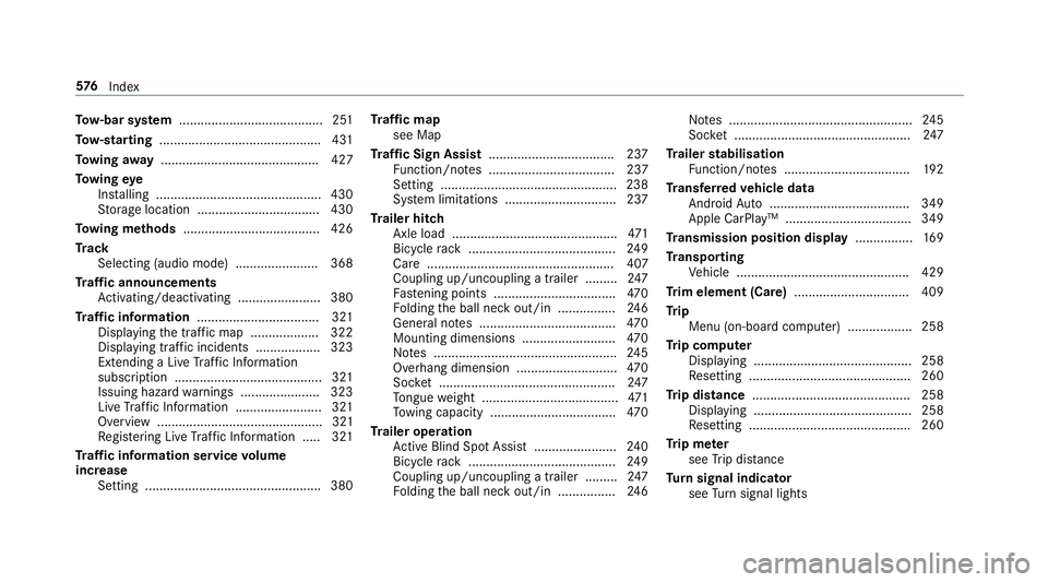 MERCEDES-BENZ E-CLASS CABRIOLET 2018 Owners Manual To
w- bar sy stem ........................................ 251
To w- starting ............................................. 431
To wing away ............................................ 427
To wing ey MERCEDES-BENZ E-CLASS CABRIOLET 2018 Owners Manual To
w- bar sy stem ........................................ 251
To w- starting ............................................. 431
To wing away ............................................ 427
To wing ey
