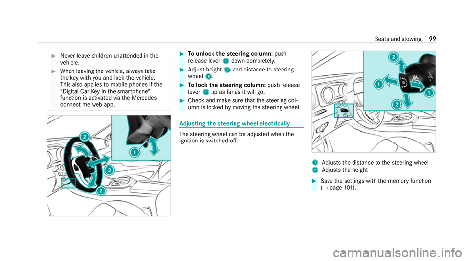 MERCEDES-BENZ E-CLASS CABRIOLET 2017 Owners Manual #
Never lea vechildren unat tended in the
ve hicle. #
When leaving theve hicle, alw aysta ke
th eke y with you and lock theve hicle.
This also applies tomobile phones if the
"Digital Car Key in th MERCEDES-BENZ E-CLASS CABRIOLET 2017 Owners Manual #
Never lea vechildren unat tended in the
ve hicle. #
When leaving theve hicle, alw aysta ke
th eke y with you and lock theve hicle.
This also applies tomobile phones if the
"Digital Car Key in th