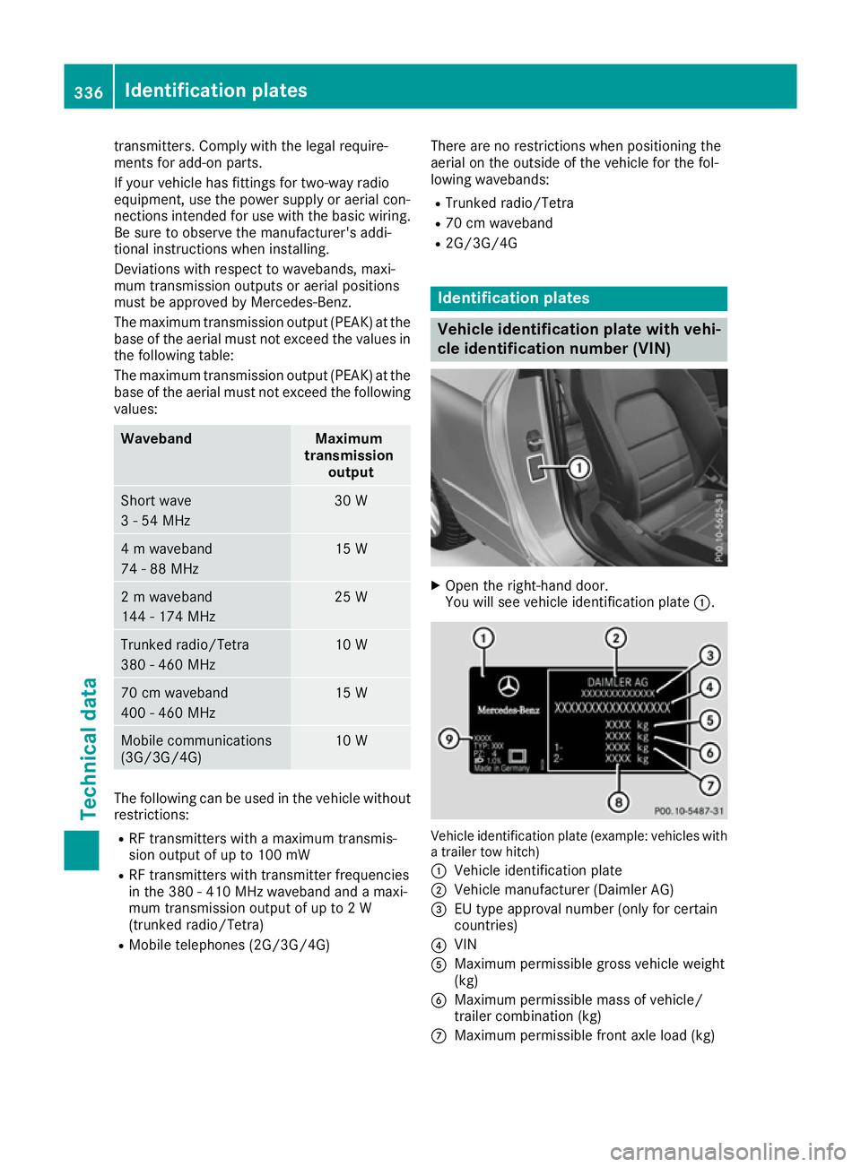 MERCEDES-BENZ E-CLASS CABRIOLET 2015 Owners Manual transmitters. Comply with the legal require-
ments for add-on parts.
If your vehicle has fittings for two-way radio
equipment, use the power supply or aerial con-
nections intended for use with the ba MERCEDES-BENZ E-CLASS CABRIOLET 2015 Owners Manual transmitters. Comply with the legal require-
ments for add-on parts.
If your vehicle has fittings for two-way radio
equipment, use the power supply or aerial con-
nections intended for use with the ba