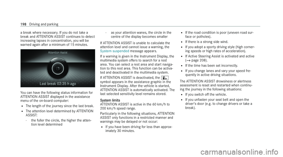 MERCEDES-BENZ EQA SUV 2022  Owners Manual �a� �b�r�e�a�k� �w�h�e�r�e� �n�e�c�e�s�s�a�r�y�.� �I�f� �y�o�u� �d�o� �n�o�t� �t�a�k�e� �a
�b�r �e�a�k� �a�n�d� �A�T�T�E�N�T�I�O�N� �A�S�S�I�S�T� �c�o�n�t�i�n�u�e�s� �t�o� �d�e�t�e�c�t
�i�n�c�r�e�a�s�