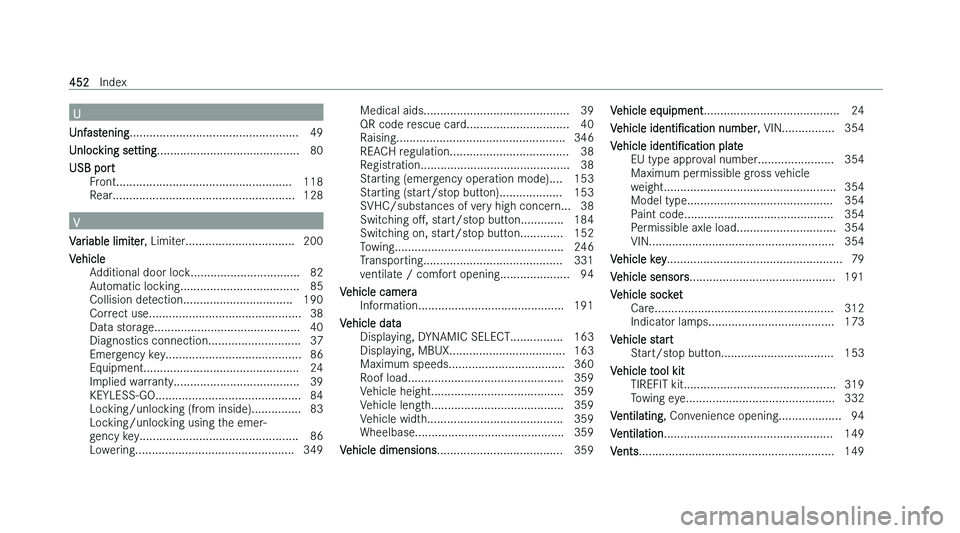 MERCEDES-BENZ EQA SUV 2022  Owners Manual �U
�U �n�f�a�s�t�e�n�i�n�g �.�.�.�.�.�.�.�.�.�.�.�.�.�.�.�.�.�.�.�.�.�.�.�.�.�.�.�.�.�.�.�.�.�.�.�.�.�.�.�.�.�.�.�.�.�.�.�.�.�.�. �4�9
�U�n�l�o�c�k�i�n�g� �s�e�t�t�i�n�g�.�.�.�.�.�.�.�.�.�.�.�.�.�.�.�